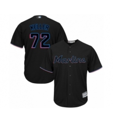Youth Miami Marlins #72 Kyle Keller Authentic Black Alternate 2 Cool Base Baseball Player Jersey