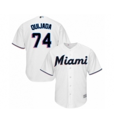 Youth Miami Marlins #74 Jose Quijada Authentic White Home Cool Base Baseball Player Jersey