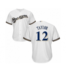 Youth Milwaukee Brewers #12 Tyrone Taylor Authentic White Home Cool Base Baseball Player Jersey