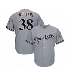 Youth Milwaukee Brewers #38 Devin Williams Authentic Grey Road Cool Base Baseball Player Jersey