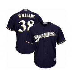 Youth Milwaukee Brewers #38 Devin Williams Authentic Navy Blue Alternate Cool Base Baseball Player Jersey
