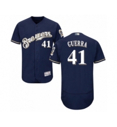 Men's Milwaukee Brewers #41 Junior Guerra Navy Blue Alternate Flex Base Authentic Collection Baseball Player Jersey