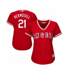 Women's Los Angeles Angels of Anaheim #21 Michael Hermosillo Authentic Red Alternate Cool Base Baseball Player Jersey