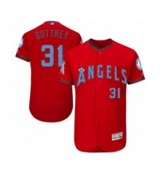 Men's Los Angeles Angels of Anaheim #31 Ty Buttrey Authentic Red 2016 Father's Day Fashion Flex Base Baseball Player Jersey