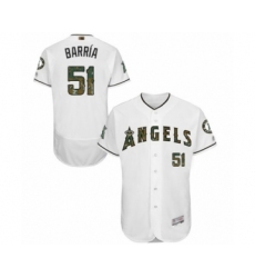 Men's Los Angeles Angels of Anaheim #51 Jaime Barria Authentic White 2016 Memorial Day Fashion Flex Base Baseball Player Jersey