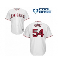 Youth Los Angeles Angels of Anaheim #54 Jose Suarez Authentic White Home Cool Base Baseball Player Jersey