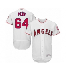 Men's Los Angeles Angels of Anaheim #64 Felix Pena White Home Flex Base Authentic Collection Baseball Player Jersey