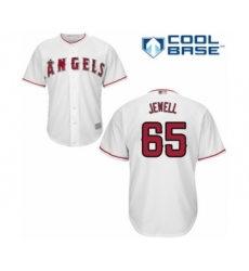 Youth Los Angeles Angels of Anaheim #65 Jake Jewell Authentic White Home Cool Base Baseball Player Jersey