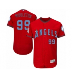 Men's Los Angeles Angels of Anaheim #99 Keynan Middleton Authentic Red 2016 Father's Day Fashion Flex Base Baseball Player Jersey
