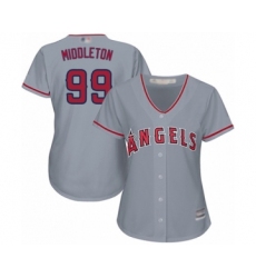 Women's Los Angeles Angels of Anaheim #99 Keynan Middleton Authentic Grey Road Cool Base Baseball Player Jersey