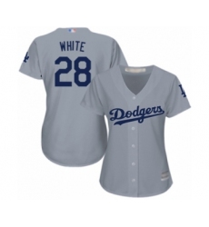 Women's Los Angeles Dodgers #28 Tyler White Authentic Grey Road Cool Base Baseball Player Jersey