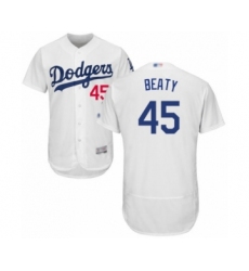 Men's Los Angeles Dodgers #45 Matt Beaty White Home Flex Base Authentic Collection Baseball Player Jersey