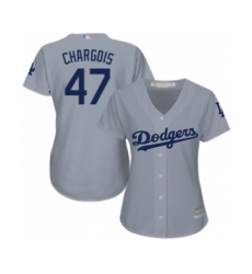Women's Los Angeles Dodgers #47 J.T. Chargois Authentic Grey Road Cool Base Baseball Player Jersey