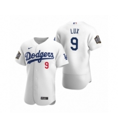 Men's Los Angeles Dodgers #9 Gavin Lux Nike White 2020 World Series Authentic Jersey