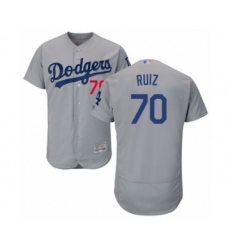 Men's Los Angeles Dodgers #70 Keibert Ruiz Gray Alternate Flex Base Authentic Collection Baseball Player Jersey