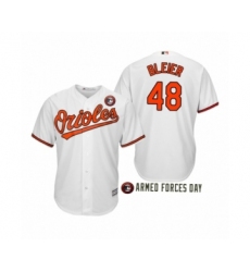 Youth Baltimore Orioles 2019 Armed Forces Day Richard Bleier #48  Richard Bleier  White Jersey