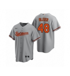 Youth Baltimore Orioles #48 Richard Bleier Nike Gray Replica Road Jersey