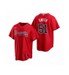 Women Atlanta Braves #51 Will Smith Nike Red 2020 Replica Alternate Jersey