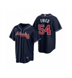 Women Atlanta Braves #54 Max Fried Nike Navy 2020 Replica Alternate Jersey