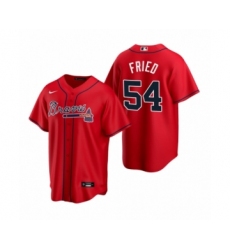 Women Atlanta Braves Max Fried Nike Red 2020 Replica Alternate Jersey