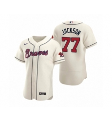 Men's Atlanta Braves #77 Luke Jackson Nike Cream Authentic 2020 Alternate Jersey