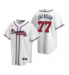 Men's Nike Atlanta Braves #77 Luke Jackson White Home Stitched Baseball Jersey
