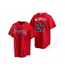 Women Atlanta Braves #27 Fred McGriff Nike Red 2020 Replica Alternate Jersey