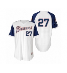Women Fred McGriff #27 Braves White 1974 Turn Back the Clock Authentic Jersey