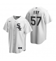 Men's Nike Chicago White Sox #57 Jace Fry White Home Stitched Baseball Jersey