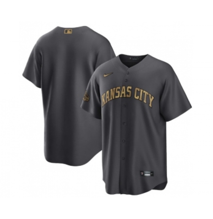 Men's Kansas City Royals Blank Charcoal 2022 All-Star Cool Base Stitched Baseball Jersey