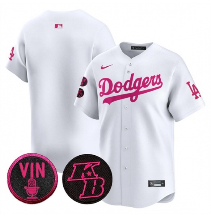 Men's Los Angeles Dodgers Blank White 2026 Mother’s Day Vapor Premier Limited Stitched Baseball Jersey