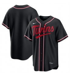 Men's Minnesota Twins Blank Black Out Stitched Baseball Jersey