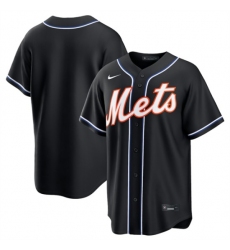 Men's New York Mets Blank 2026 Black Out Stitched Baseball Jersey