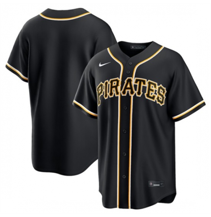 Men's Pittsburgh Pirates Blank Black Out Stitched Baseball Jersey