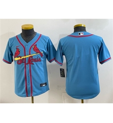 Youth St. Louis Cardinals Blank Blue Cool Base Stitched Baseball Jersey