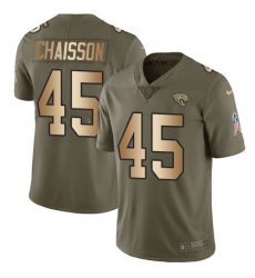 Youth Jacksonville Jaguars #45 K'Lavon Chaisson Olive Gold Stitched NFL Limited 2017 Salute To Service Jersey