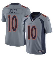 Men's Denver Broncos #10 Jerry Jeudy Gray Stitched Limited Inverted Legend Jersey
