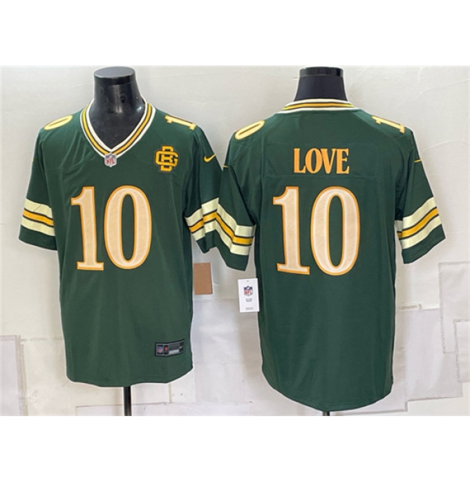 Men's Green Bay Packers #10 Jordan Love Dark Green 2026 Rivalries Collection Limited Football Stitched Jersey