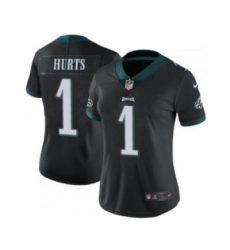 Women Philadelphia Eagles #1 Jalen Hurts Limited Black Vapor Untouchable NFL Jersey