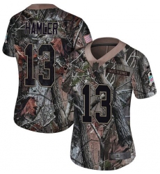 Women's Denver Broncos #13 KJ Hamler Camo Stitched Limited Rush Realtree Jersey