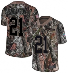 Men's Jacksonville Jaguars #21 C.J. Henderson Camo Stitched Limited Rush Realtree Jersey