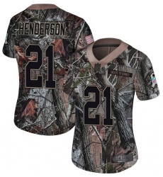 Women's Jacksonville Jaguars #21 C.J. Henderson Camo Stitched Limited Rush Realtree Jersey