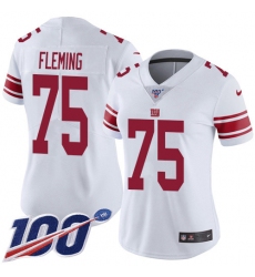 Women's New York Giants #75 Cameron Fleming White Stitched 100th Season Vapor Untouchable Limited Jersey