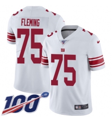 Youth New York Giants #75 Cameron Fleming White Stitched 100th Season Vapor Untouchable Limited Jersey