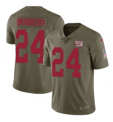 Nike New York Giants #24 James Bradberry Olive Men's Stitched NFL Limited 2017 Salute To Service Jersey