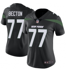 Women's New York Jets #77 Mekhi Becton Black Alternate Stitched Vapor Untouchable Limited Jersey