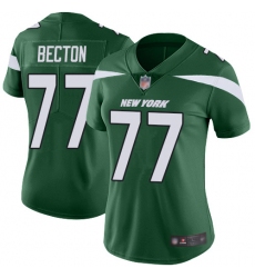 Women's New York Jets #77 Mekhi Becton Green Team Color Stitched Vapor Untouchable Limited Jersey