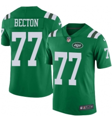 Youth New York Jets #77 Mekhi Becton Green Stitched Limited Rush Jersey