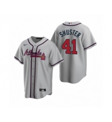 Women Atlanta Braves #41 Jared Shuster Gray 2020 MLB Draft Replica Road Jersey