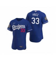 Men's Los Angeles Dodgers #33 David Price Nike Royal 2020 World Series Authentic Jersey